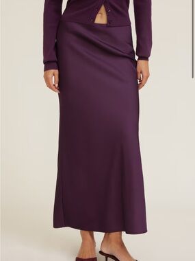 Dynamite Long Purple Maxi Skirt - Sleek Bias Cut